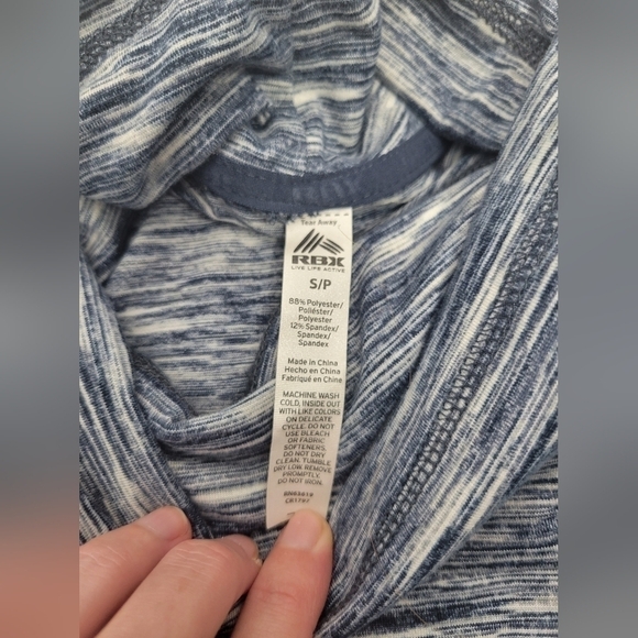 RBX Cowl Neck Blue Pattern Pullover - Picture 4 of 11